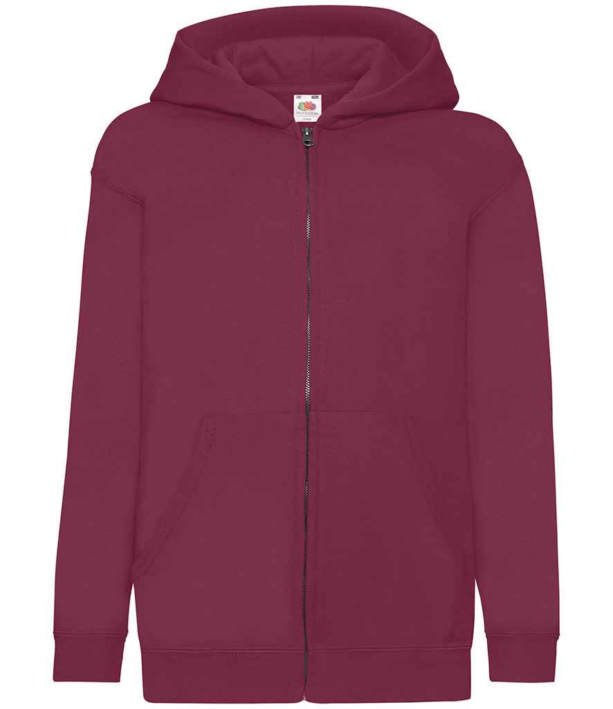 Fruit of the Loom Kids Classic Zip Hooded Sweatshirt - Bur