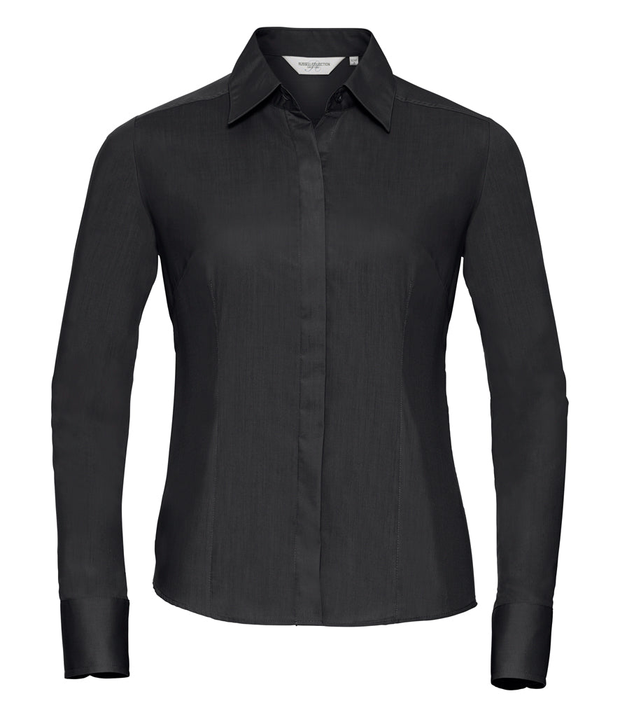 Russell Ladies Long Sleeve Fitted Poplin Shirt 924F