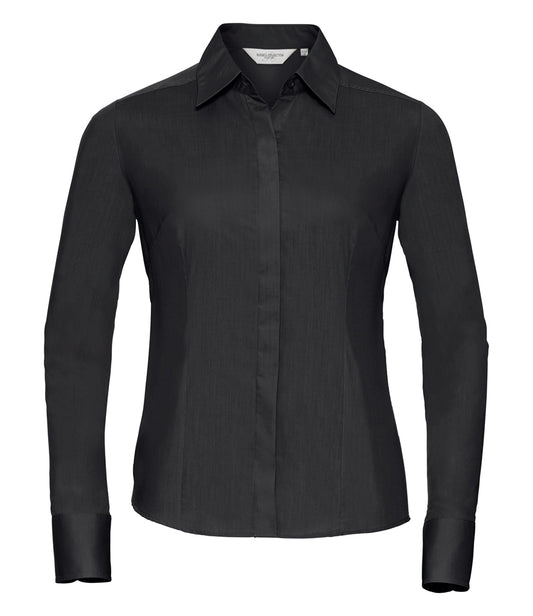 Russell Ladies Long Sleeve Fitted Poplin Shirt 924F
