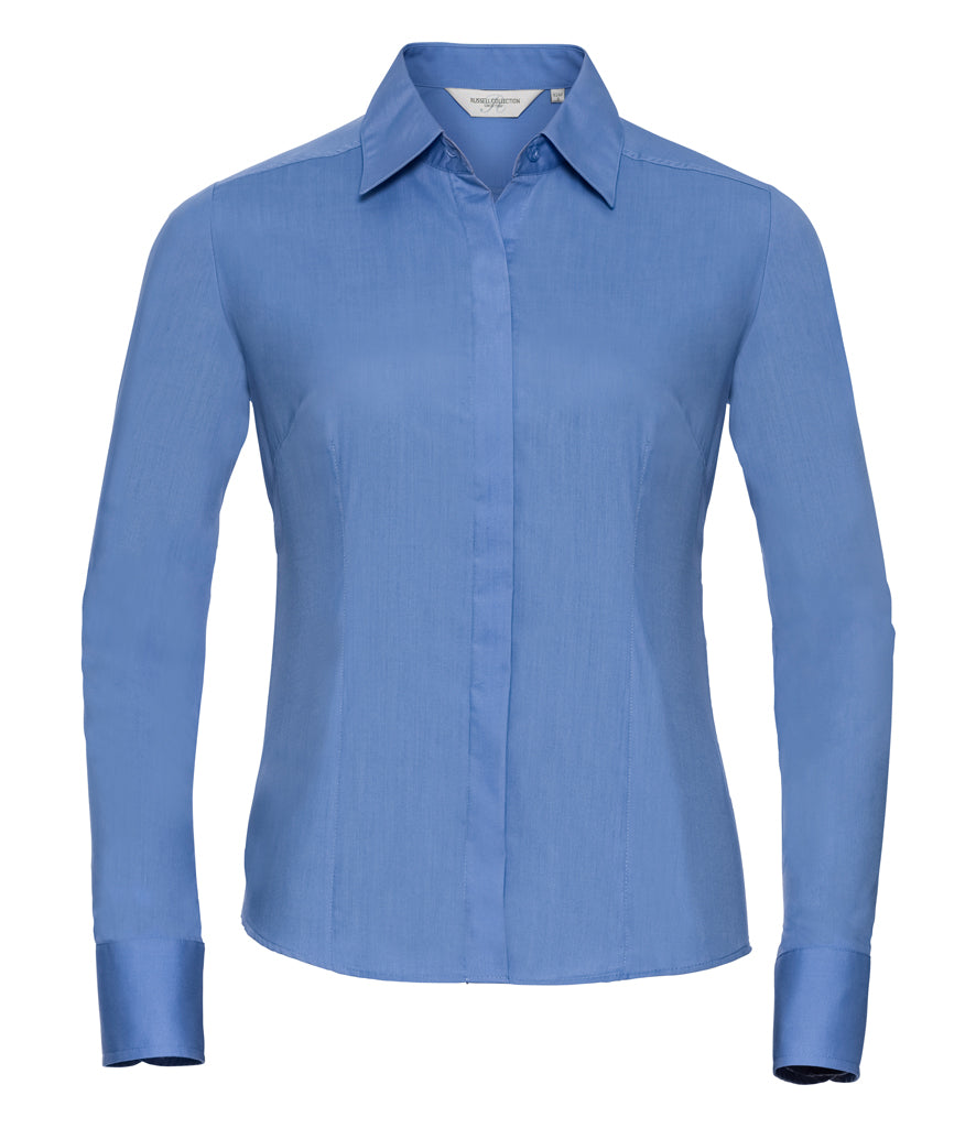 Russell Ladies Long Sleeve Fitted Poplin Shirt 924F