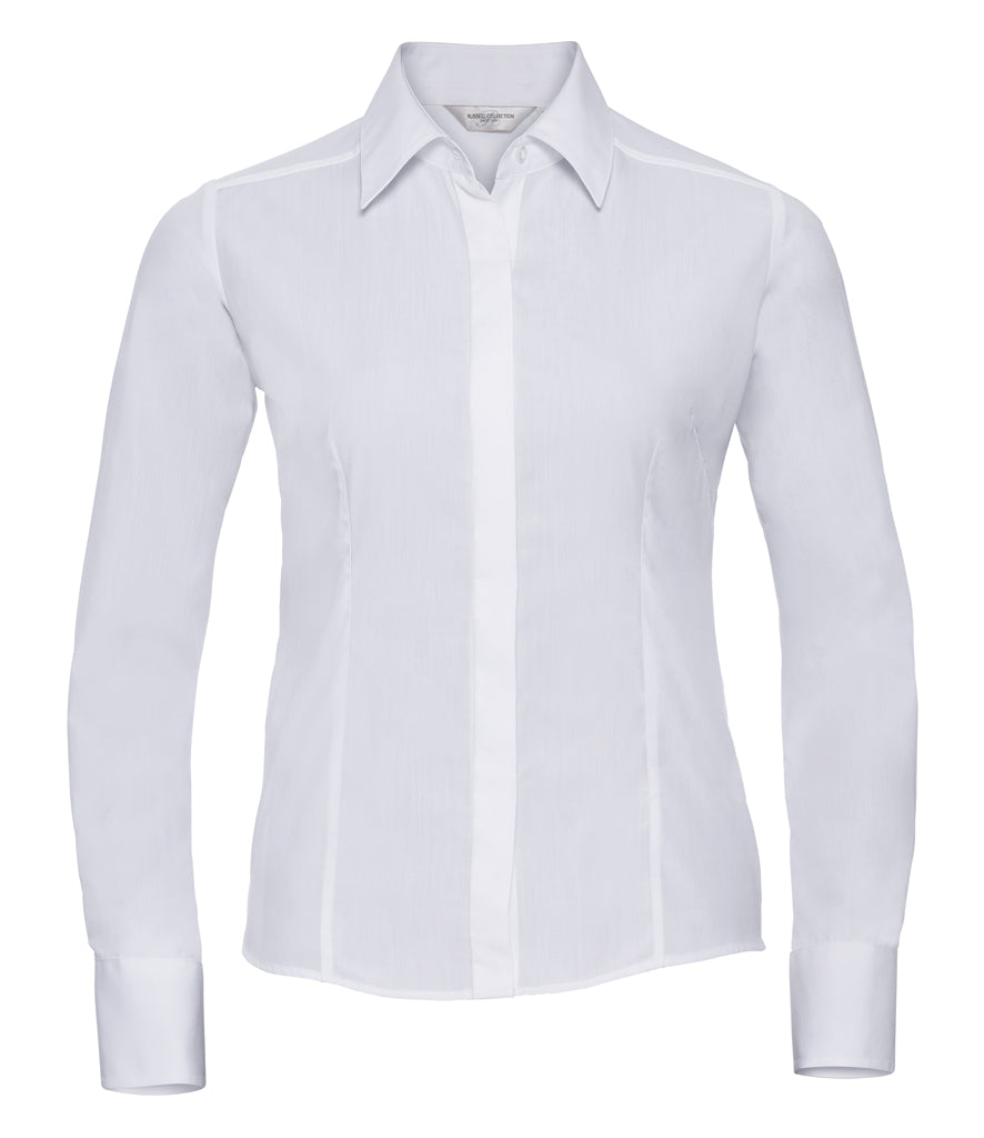 Russell Ladies Long Sleeve Fitted Poplin Shirt 924F