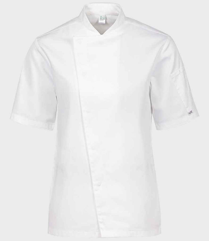 ADC Short Sleeve Asymmetric Chef's Jacket - WHI