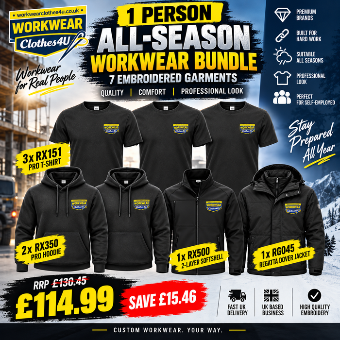 1 Person All-Season Workwear Bundle – 7 Embroidered Garments