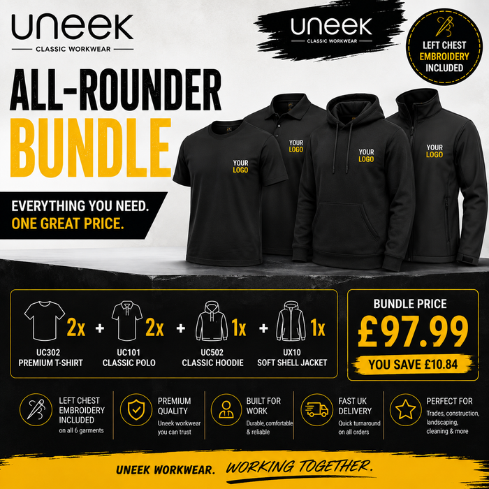 Uneek All-Rounder Bundle – 6 Embroidered Garments
