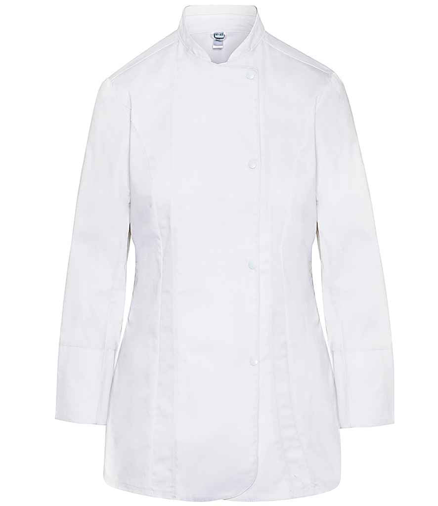 Dennys Ladies Long Sleeve Premium Chef's Jacket - WHI
