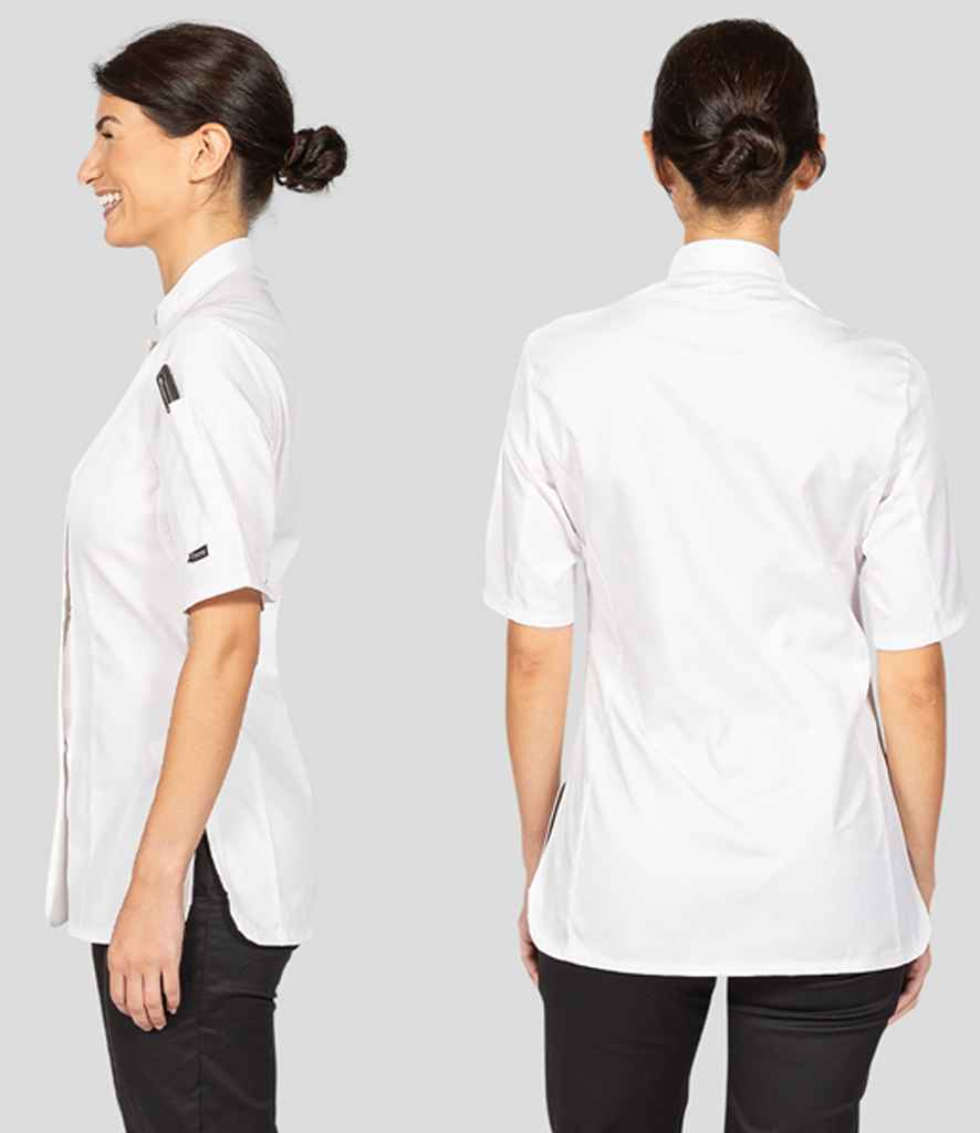 Dennys Ladies Short Sleeve Premium Chef's Jacket - WHI