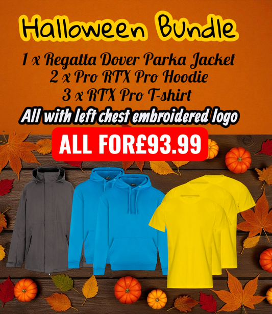 Workwear Bundle – 1 x Jacket + 2 x Hoodies + 3 x  T‑Shirts (Left‑Chest Embroidery incl.)