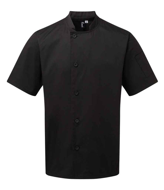 Premier Essential Short Sleeve Chef's Jacket - BLK