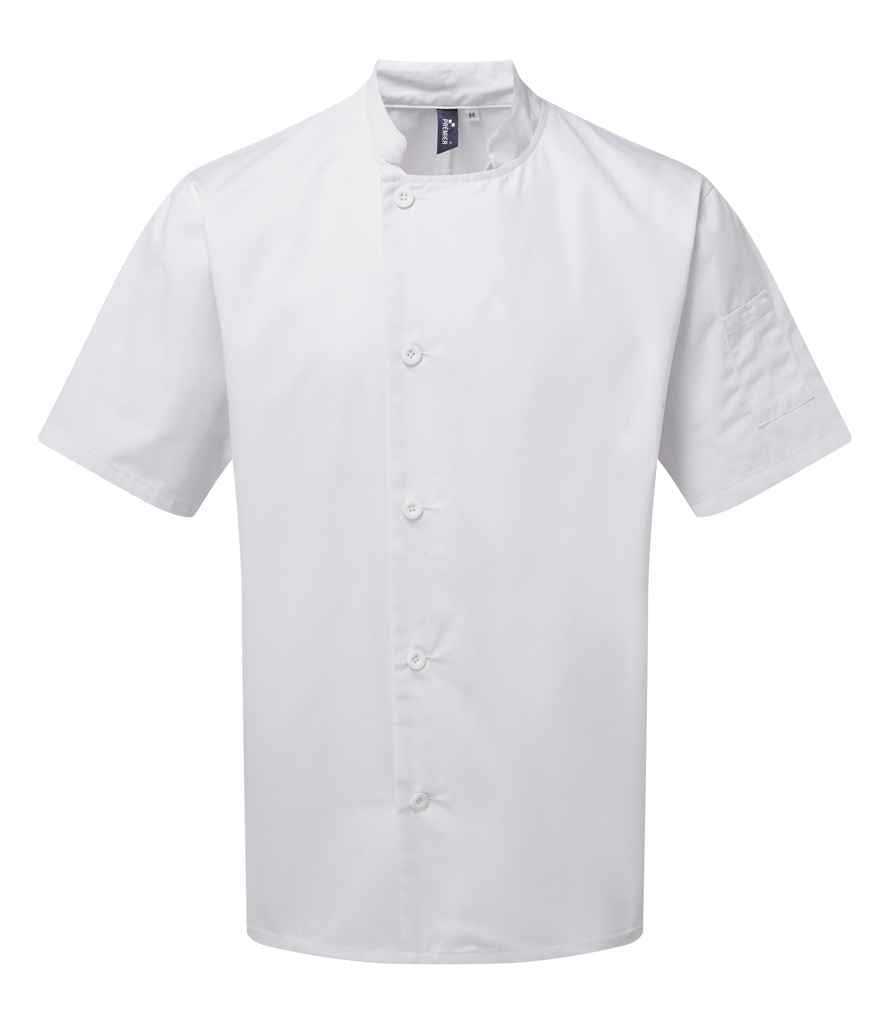 Premier Essential Short Sleeve Chef's Jacket - WHI