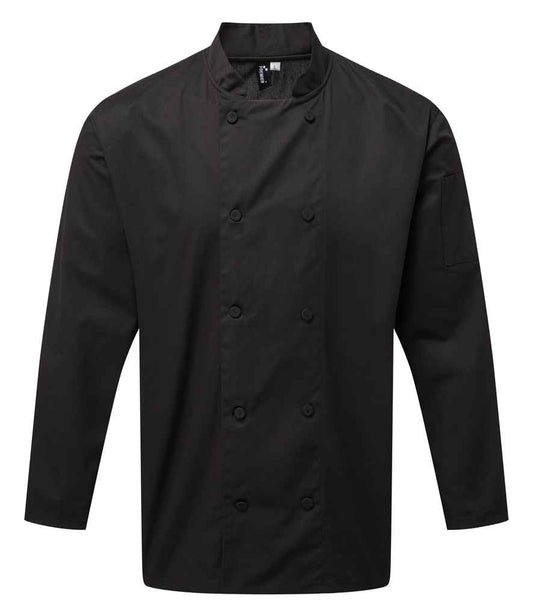 Premier Coolchecker® Long Sleeve Chef's Jacket - BLK