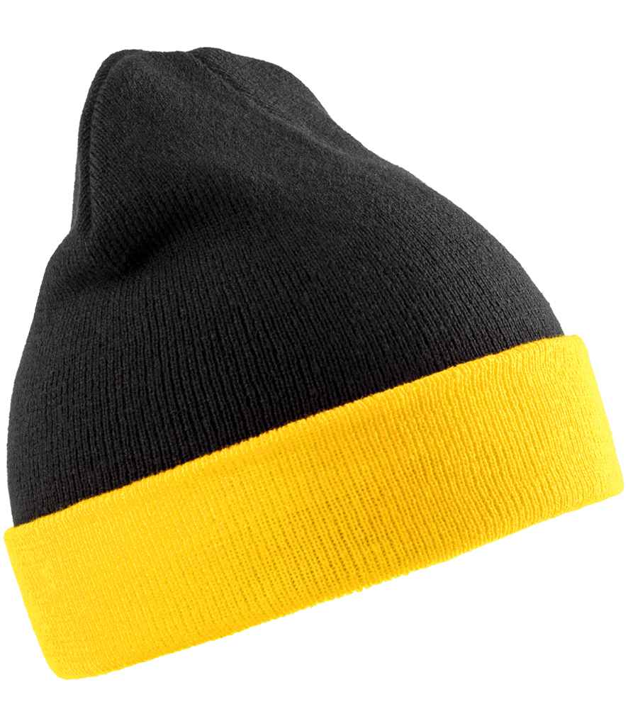 Result Genuine Recycled Compass Beanie - BK/YL