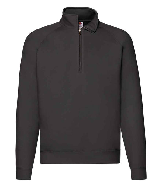 Fruit of the Loom Premium Zip Neck Sweatshirt - Black