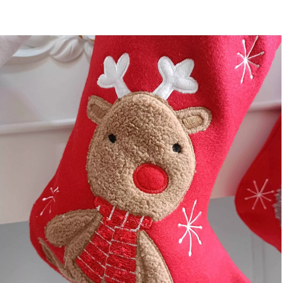 PERSONALISED CHRISTMAS STOCKINGS – EMBROIDERED NAME – FESTIVE GIFT FOR KIDS & FAMILY